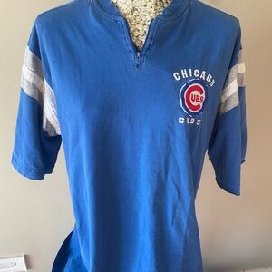 Vintage 90s Lee Blue Chicago Cubs Short Sleeve Tee two age spts on the backside